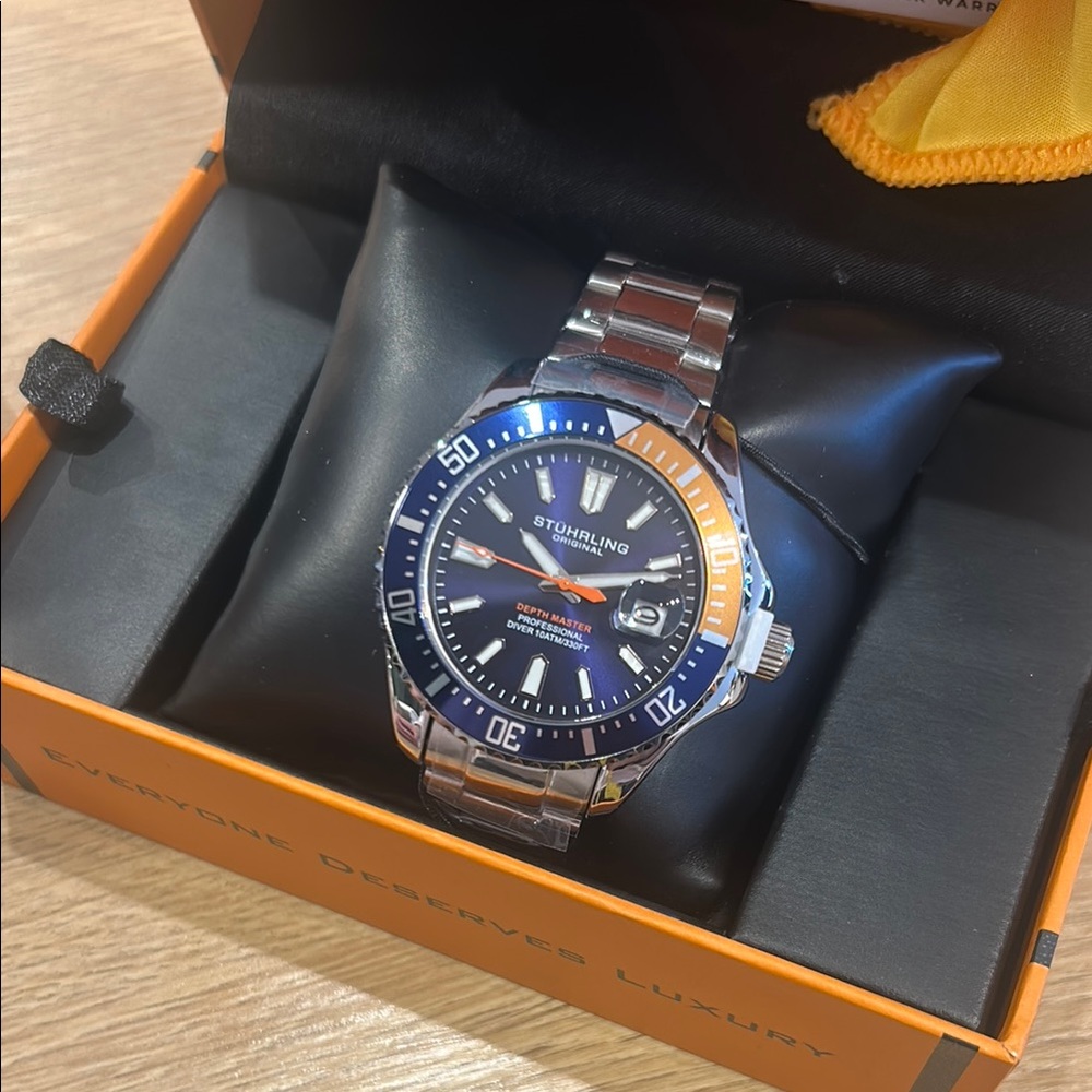 Stuhrling Original Silver and Blue Men's Watch